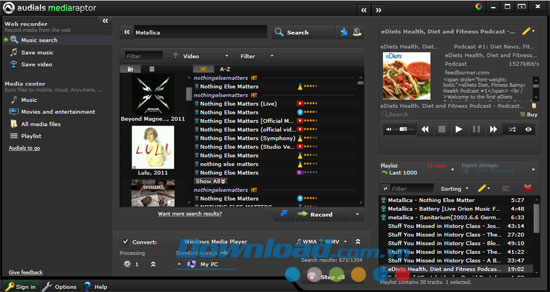 Audials Mediaraptor 12 0 61500 0 Công cụ tìm kiếm nhạc video
