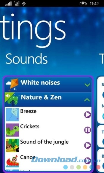 Chế độ hẹn giờ và tùy chọn âm thanh ru bé ngủ tiện ích