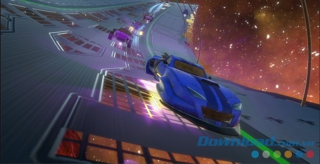 Cố gắng vượt qua các tay đua cừ khôi khác trong game đua xe Space Ribbon cho PC, Mac và Linux