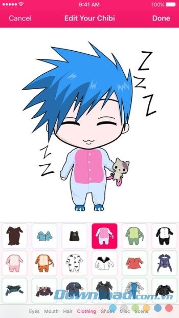 Tạo avatar phong cách Anime với ChibiStudio