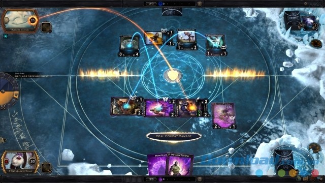 Xoay thẻ bài về thế phòng thủ trong game chiến thuật HEX Shards of Fate cho máy tính và Mac