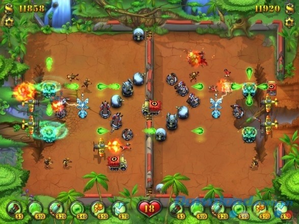 Phiêu lưu qua nhiều bản đồ và thử thách trong Fieldrunners 