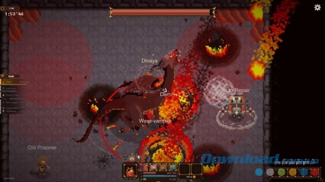 Hợp tác đánh trùm có vẻ ngoài khổng lồ và sức mạnh khủng khiếp trong game chiến đấu hành động Hunger Dungeon cho máy tính