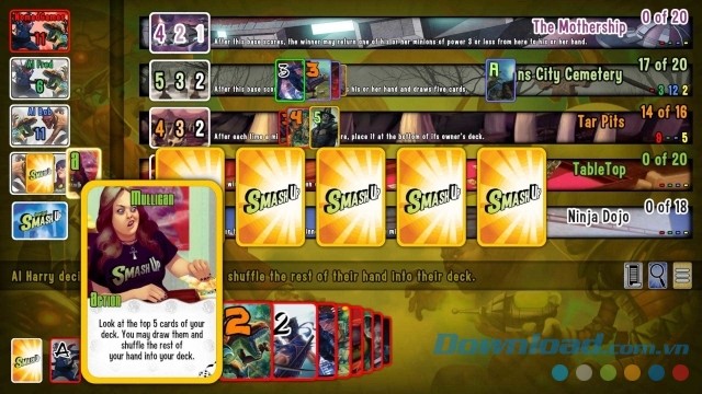 Tận dụng tính năng của thẻ bài trong game chiến thuật Smash Up cho máy tính