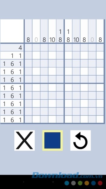 Giao diện đơn giản của game Picross Touch 