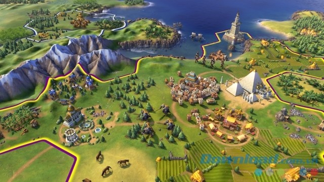 Ngắm nhìn đồ họa đẹp đẽ được thiết kế tỉ mỉ của game chiến lược theo lượt Sid Meier's Civilization VI cho Mac và máy tính