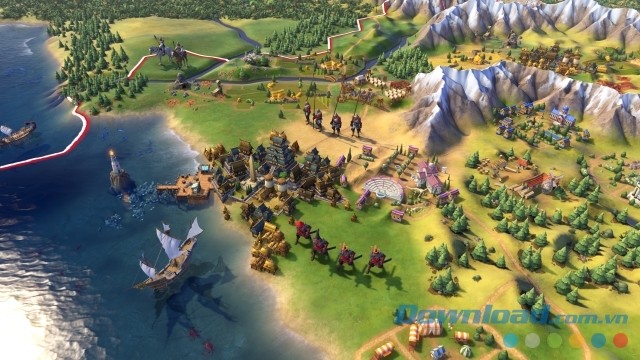 Kết hợp sử dụng các loại quân hỗ trợ và đổi tên quân lính trong game chiến lược theo lượt Sid Meier's Civilization VI