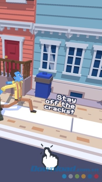 Chạm vào màn hình để điều khiển nhân vật bước đi