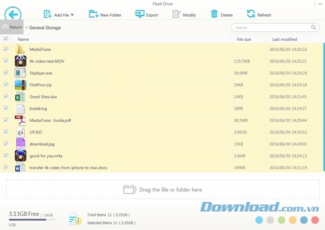 Kéo và thả các tập tin hoặc thư mục bằng ứng dụng quản lý thiết bị WinX MediaTrans cho máy tính Kéo và thả các tập tin hoặc thư mục bằng ứng dụng quản lý thiết bị WinX MediaTrans cho máy tính