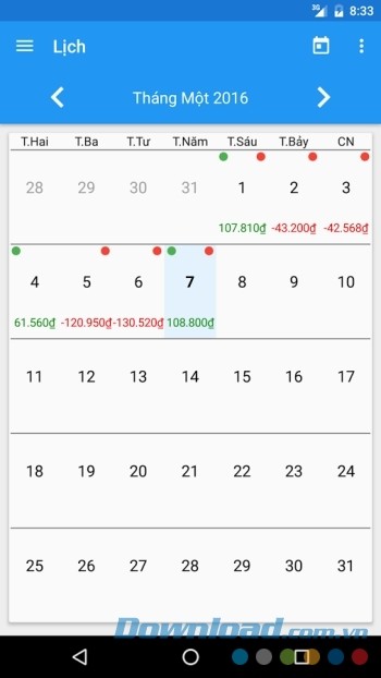 Thống kê theo lịch