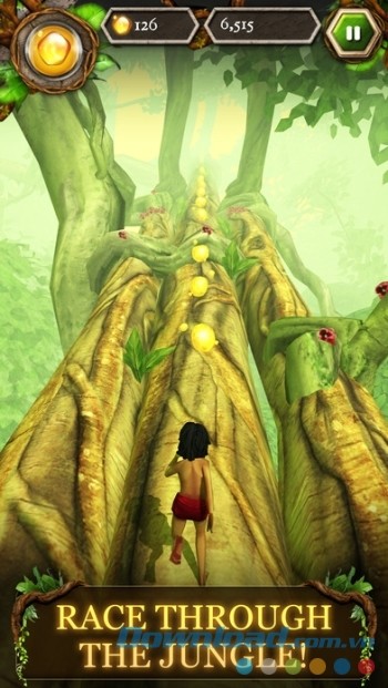 Điều khiển Cậu bé rừng xanh chạy không ngừng nghỉ trong Mowgli's Run 