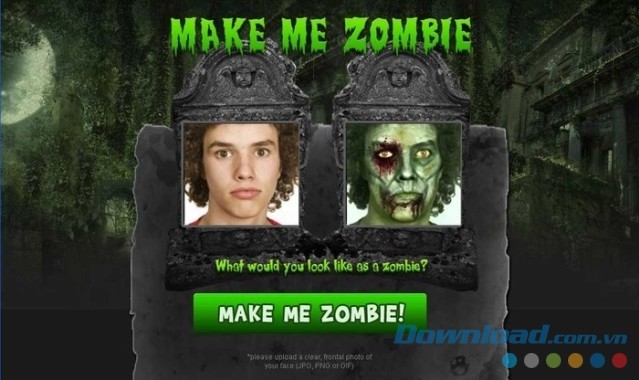Web tạo ảnh Zombie miễn phí cho đêm hội Halloween Web tạo ảnh Zombie miễn phí cho đêm hội Halloween