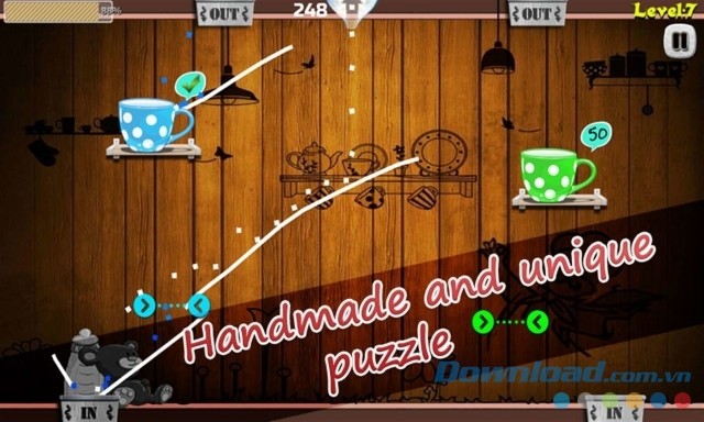 Vượt qua các bài chơi giải đố độc đáo và thú vị của game trí tuệ miễn phí Sugar and Cup: Brain Game