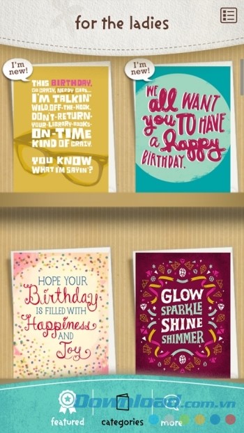 Những tấm thiệp dành riêng cho phụ nữ Những tấm thiệp dành riêng cho phụ nữ