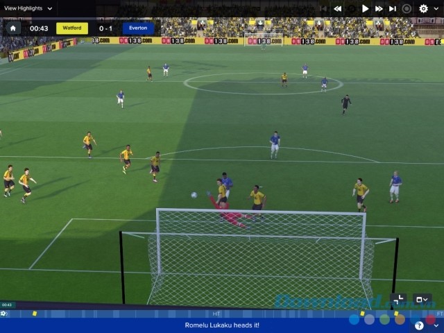 Quan sát trận đấu bóng đá sôi động trong game thể thao Football Manager 2017 cho máy tính, Mac và Linux