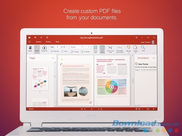 Tạo ra các tập tin PDF tùy ý từ các văn bản bằng bộ ứng dụng văn phòng OfficeSuite cho máy tính