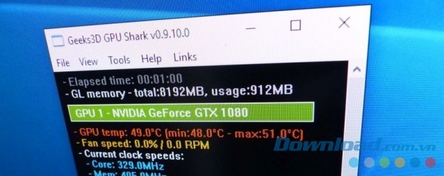 Xem thông tin card đồ họa bằng ứng dụng miễn phí GPU Shark cho máy tính Xem thông tin card đồ họa bằng ứng dụng miễn phí GPU Shark cho máy tính
