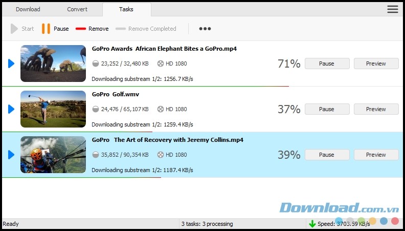 Giao diện chính của phần mềm hỗ trợ tải và chuyển đổi video FLV Downloader