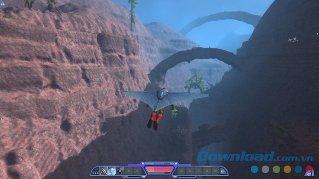 Bay lượn trong game nhập vai phiêu lưu Planet Explorers cho máy tính, Mac và Linux