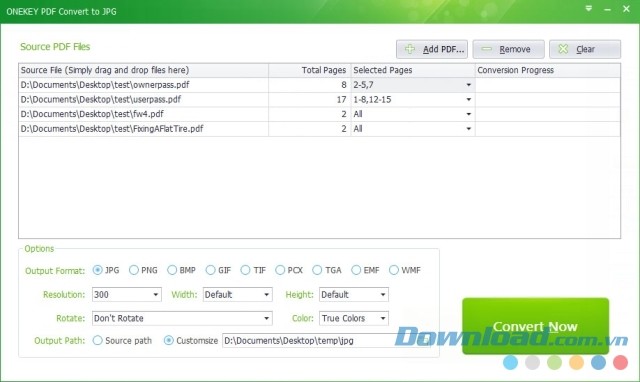  Tùy chỉnh linh hoạt thuộc tính hình ảnh đầu ra trên ONEKEY PDF Convert to JPG