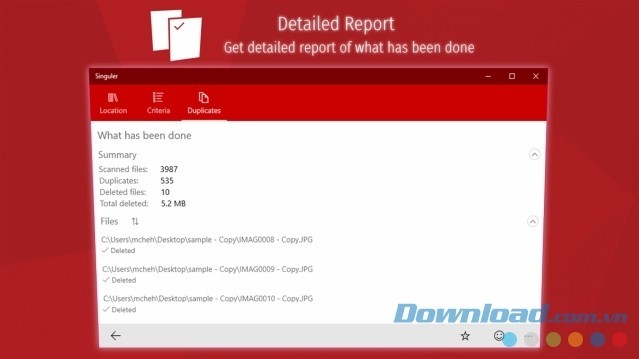  Lập báo cáo chi tiết những file đã được xóa bỏ
