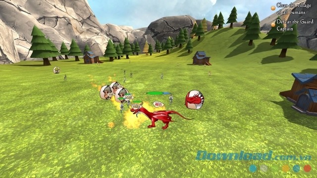 Giúp con rồng khạc lửa trong game hành động phiêu lưu Grim Dragons cho máy tính