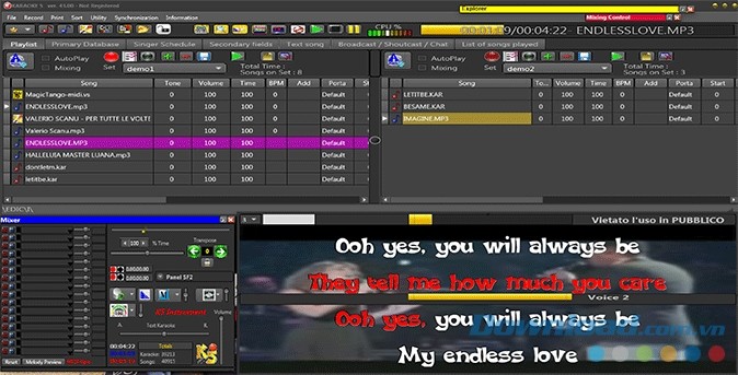 Giao diện của phần mềm hát Karaoke 5