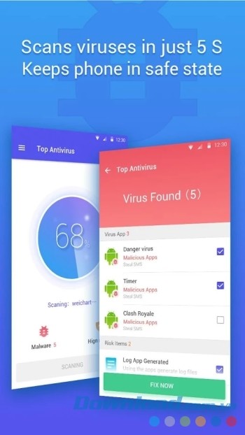 Quét virus cực nhanh với Top Antivirus