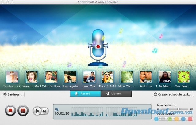 Giao diện phần mềm ghi âm chất lượng cao Apowersoft Audio Recorder cho Mac