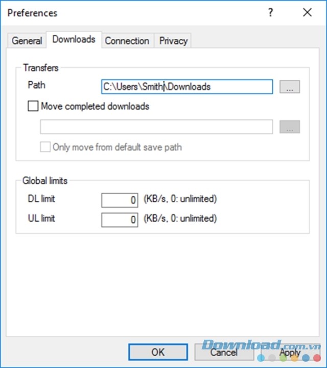 Cấu hình download tải dữ liệu trên PicoTorrent dễ dàng