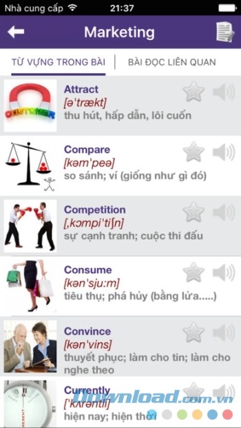 Hỗ trợ các bài đọc liên quan đến chủ từ đang học