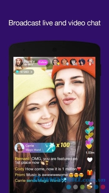 Live.me là phần mềm phát live video số một hiện nay với các tính năng thú vị