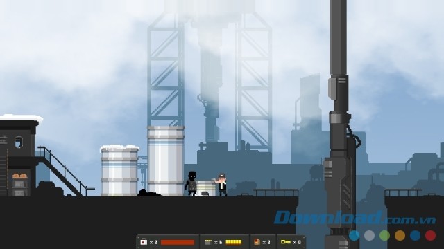 Chiến đấu với kẻ địch có màu đen trong game hành động phiêu lưu The Final Station cho máy tính và Mac