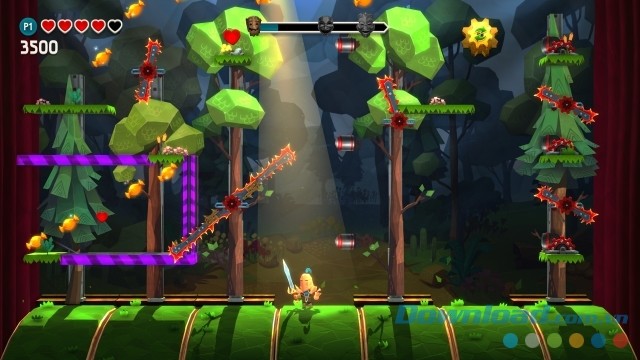 Giao diện trông giống như trình diễn trên sân khấu trong game hành động Talent Not Included 