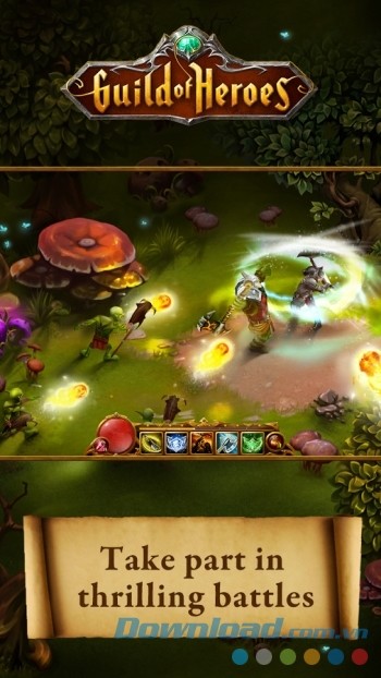 Tham gia các trận chiến nảy lửa tiêu diệt cái ác trong Guild of Heroes 