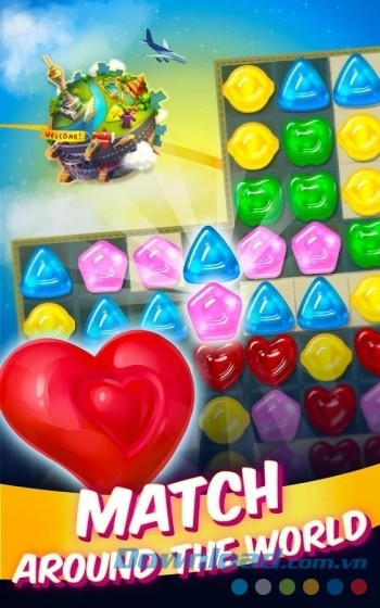 Nối kẹo và khám phá các thành phố trên thế giới