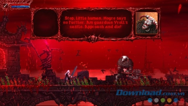 Cuộc đối thoại ngắn ngủi trong game hành động Slain: Back From Hell cho Linux, Mac và máy tính