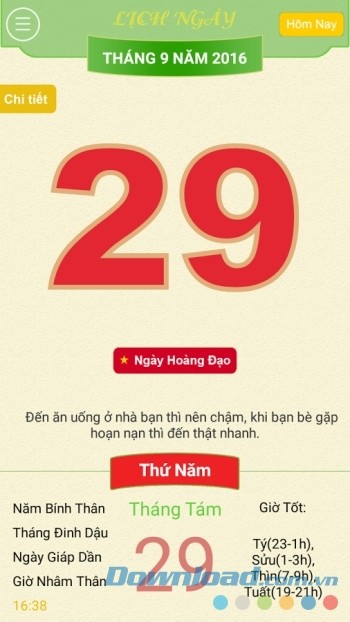 Xem lịch ngày