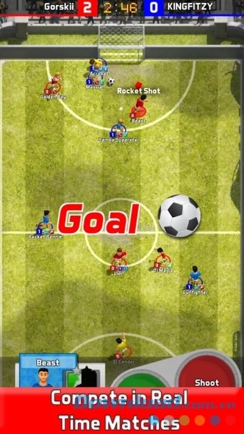 Thi đấu trực tuyến với những game thủ khác 