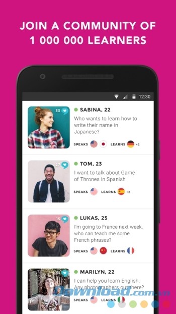 Tham gia cộng đồng ngôn ngữ Tandem: Language Exchange với hơn 1 triệu thành viên