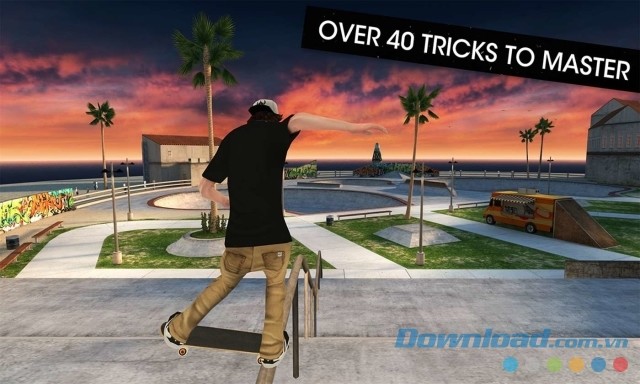 Thực hiện hơn 40 kỹ thuật trượt ván điêu luyện trong game thể thao miễn phí Skateboard Party 3