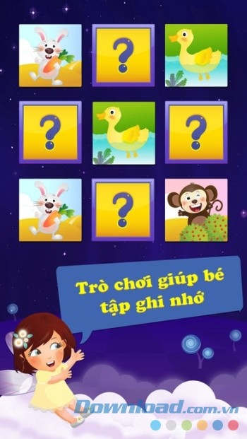 Trò chơi giúp  bé tập ghi nhớ