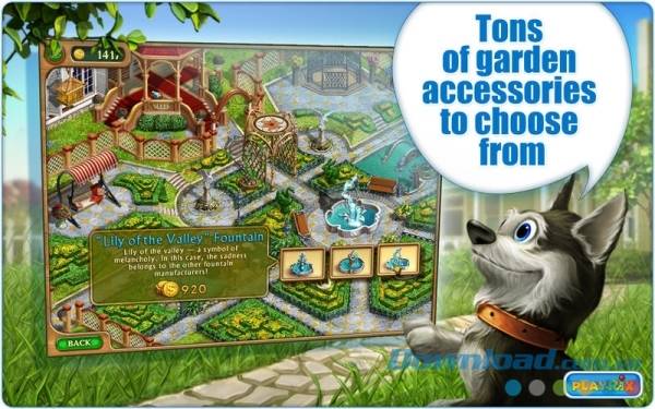Hàng tấn đồ trang trí để lựa chọn khi chơi game Gardenscapes Premium cho Mac