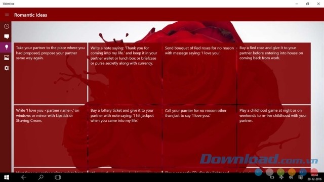 Xem gợi ý về ngày lễ tình nhân trong ứng dụng miễn phí Valentine cho máy tính và Windows Phone