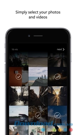 Chọn ảnh và video trên WeTransfer cho iOS