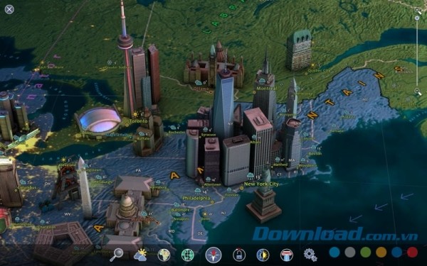 Earth 3D cho Mac để người dùng ngắm nhìn thành phố từ trên cao 
