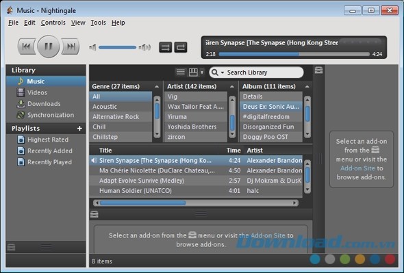 Nightingale cho Mac thiết kế giao diện có khả năng tùy biến cao