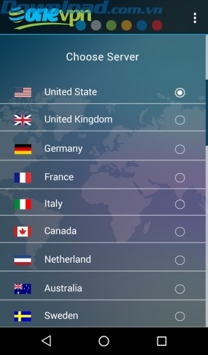 Chọn sever ở bất kỳ quốc gia nào