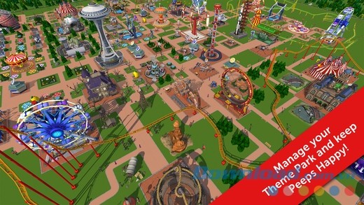 Game xây dựng công viên vui nhộn RollerCoaster Tycoon Touch cho iOS 