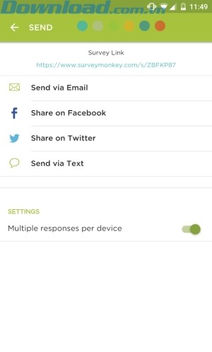 Chia sẻ link dễ dàng qua email và mạng xã hội